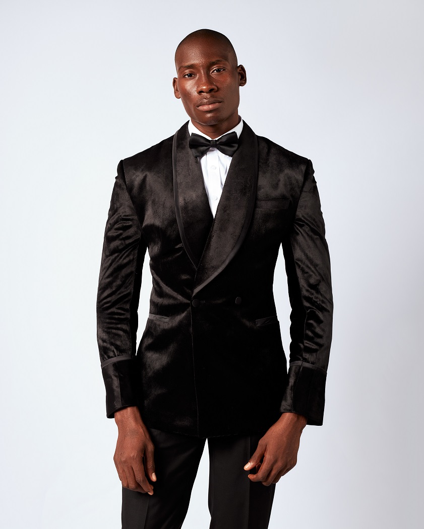 Black Velvet Shawl Lapel Tuxedo Suit