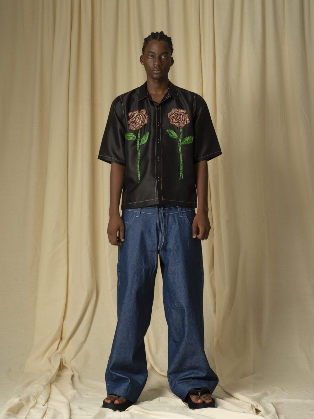 Black Flower boy Shirt